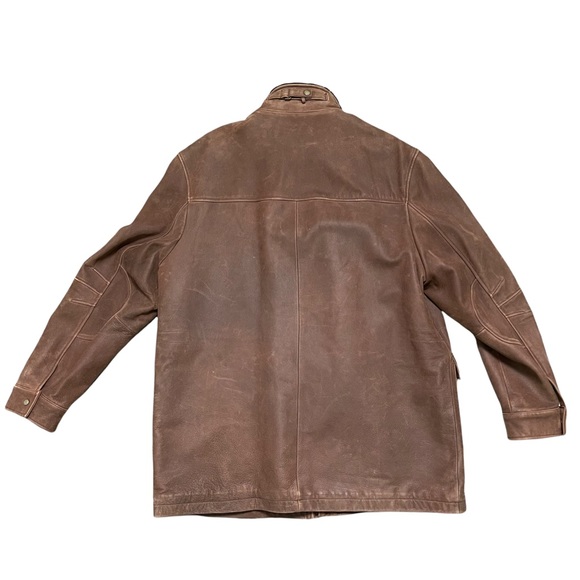 COLE HAAN BROWN GENUINE LEATHER JACKET - Picture 2 of 3
